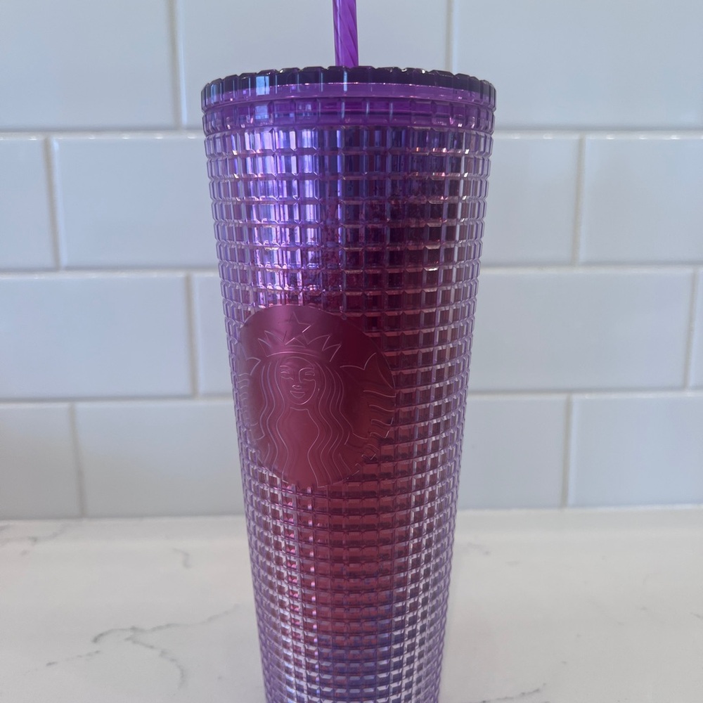 Purple Starbucks cold cup tumbler